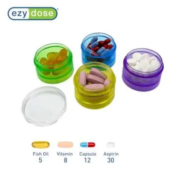 EZY DOSE Weekly Pill Organizer - Easy to Use, Durable, BPA-Free