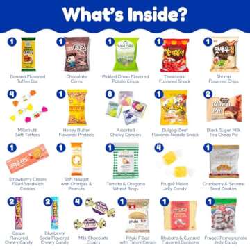 Universal Yums International Snack Box | Valentine's Day Gift | Variety Pack Of Chips, Candy, Chocolates, And Snacks From Around The World | Foreign Snacks For Students, Office | (40 Exotic Snacks)