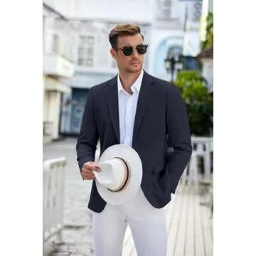 Stylish COOFANDY Men's Cotton Slim Fit Blazer Jacket