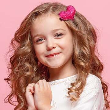 Syhood 9 Pieces Valentine's Day Heart Hair Clips Glitter Sequin Heart Barrettes Hair Clip for Valentines Accessories Christmas Birthday Wedding Themed Party(Rose Red)