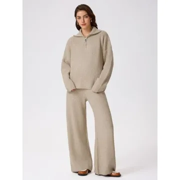 CIDER Women's Wide Leg Ribbed Knit Lounge Pants