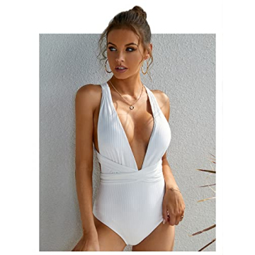 MOLYBELL Women's Chic Deep Plunge Monokini Swimsuit