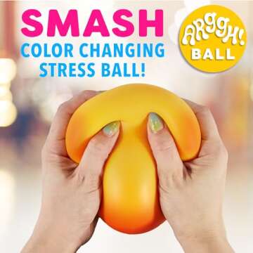 Power Your Fun Arggh Stress Ball - Color-Changing Fidget Toy for All Ages