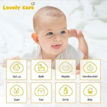Lovely Care Muslin Burp Cloths 12 Pack Soft & Absorbent