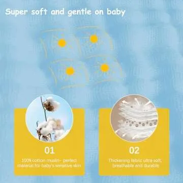 Lovely Care Muslin Burp Cloths 12 Pack Soft & Absorbent