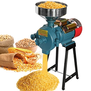 Electric Grain Grinder Mill, 3000W 110V, Dry Cereals Rice Coffee Wheat Corn Mills with Funnel, Grain...