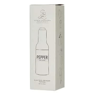 Santa Barbara Design Studio Electric Pepper Grinder Metal Automatic Spice Grinder, 8.75" Tall, Matte Grey