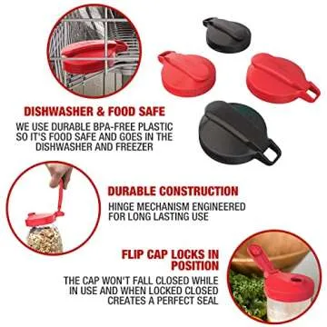 Masontops Multi Top - 2PK - Wide Mouth Mason Jar Lids with Pour Spout and Flip Cap – Sip, Pour, Store & More - Pour Spout Lid - Jar Not Included