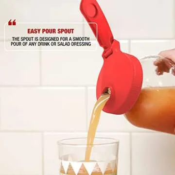 Masontops Multi Top - 2PK - Wide Mouth Mason Jar Lids with Pour Spout and Flip Cap – Sip, Pour, Store & More - Pour Spout Lid - Jar Not Included