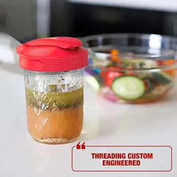 Masontops Multi Top - 2PK - Wide Mouth Mason Jar Lids with Pour Spout and Flip Cap – Sip, Pour, Store & More - Pour Spout Lid - Jar Not Included