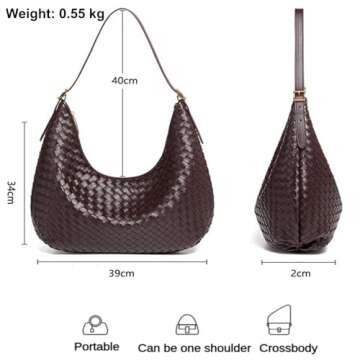 Shoulder Handbags Shoulder Bag for Women Totes Woven Vegan Leather Bag Hand Bag Working Lightweight ...