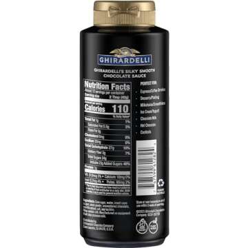 Ghirardelli Chocolate, Caramel, White Chocolate and Sea Salt Caramel Flavored Sauce 16 oz Bottles (Pack of 4) with Ghirardelli Stamped Barista Spoon