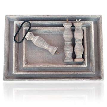 Rustic Wooden Three Tiered Plates Serving Platter Stand & Tray - Perfect for Cake, Dessert, Shrimp, Appetizers & More, 3 Tier Cupcake Stand, Serving Trays for Parties, Appetizer Platter