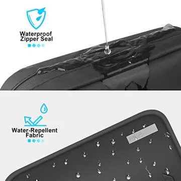 Lacdo Electronic Organizer Accessory Pouch for MacBook Charger, Cables, Power Bank, Hard Drive, Travel Cords, SD Card, Water-resistant Storage Bag with Card Slots for Memory Card, Black