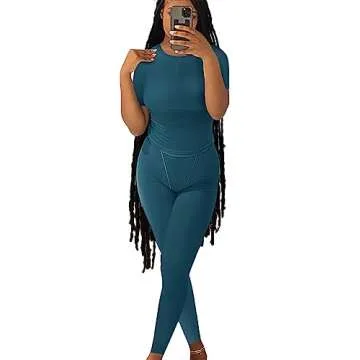 ZFLM Casual Workout Two Piece Outfits for Women