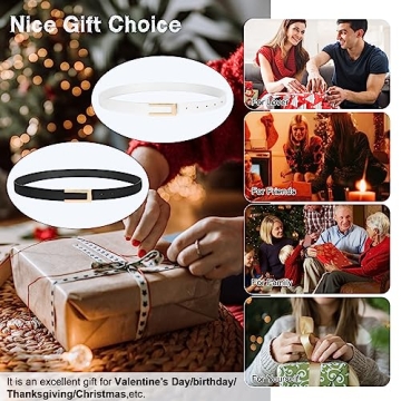 SUOSDEY Reversible Women Leather Belts with Gold Buckles