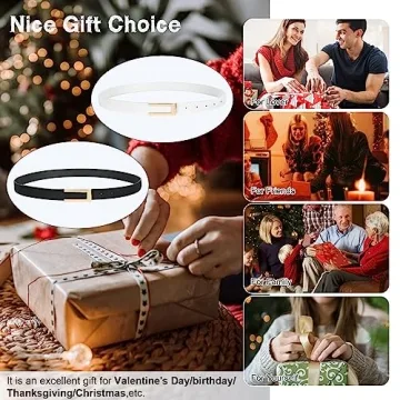 SUOSDEY Reversible Women Leather Belts with Gold Buckles