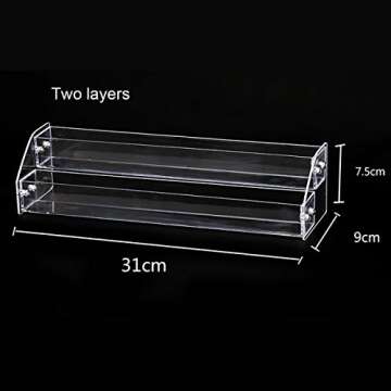 Clear Nail Polish Organizer, Acrylic Nail Polish Holder 2/3/4/5/6 Rows Counter Display Rack Holds Up 38-108 Bottles for Home and Store Display