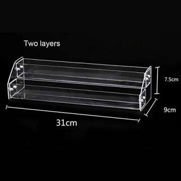 Clear Nail Polish Organizer, Acrylic Nail Polish Holder 2/3/4/5/6 Rows Counter Display Rack Holds Up 38-108 Bottles for Home and Store Display