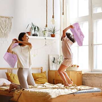 Qunclay 6 Count Floor Pillows Outdoor Sitting Solid Square Soft Meditation Pillow Thick Tufted Floor Cushions Sofa Couch Cushions Pads for Chair Balcony Seating, 6 Colors, 15.7'' x 15.7'' (Bright)