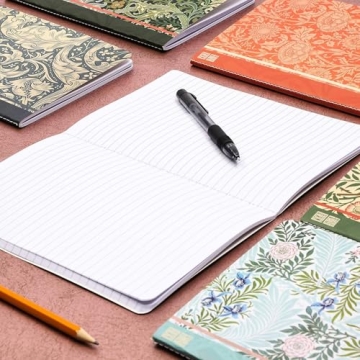 Elegant William Morris Travel Journals - 6 Pack Set