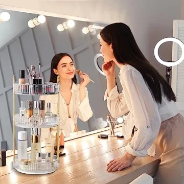Stylish 360° Rotating Makeup Organizer for Any Space