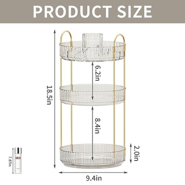 Stylish 360° Rotating Makeup Organizer for Any Space