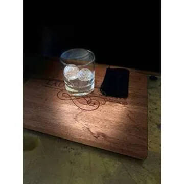 Golf Ball Whiskey Chillers and Pouch for Freezer - Set of 2 - Crystal Glass Whiskey Stones for Chilling Vodka, Whiskey, and Scotch - Each Stone Keeps Your Drinks Cool and Unique - for Men and Women