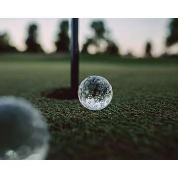 Golf Ball Whiskey Chillers and Pouch for Freezer - Set of 2 - Crystal Glass Whiskey Stones for Chilling Vodka, Whiskey, and Scotch - Each Stone Keeps Your Drinks Cool and Unique - for Men and Women