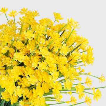 AGIRL 24 Bundles Artificial Flowers for Outdoor,UV Resistant No Fade Fake Plastic Flowers Faux Plant...