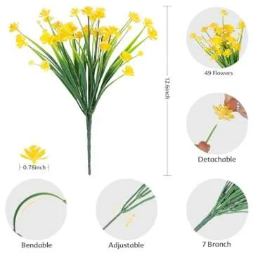AGIRL 24 Bundles Artificial Flowers for Outdoor,UV Resistant No Fade Fake Plastic Flowers Faux Plants for Hanging Planters Decoration Indoor Outside Garden Porch Window Box Home Wedding Farmhouse