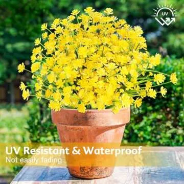 AGIRL 24 Bundles Artificial Flowers for Outdoor,UV Resistant No Fade Fake Plastic Flowers Faux Plants for Hanging Planters Decoration Indoor Outside Garden Porch Window Box Home Wedding Farmhouse