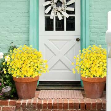 AGIRL 24 Bundles Artificial Flowers for Outdoor,UV Resistant No Fade Fake Plastic Flowers Faux Plants for Hanging Planters Decoration Indoor Outside Garden Porch Window Box Home Wedding Farmhouse