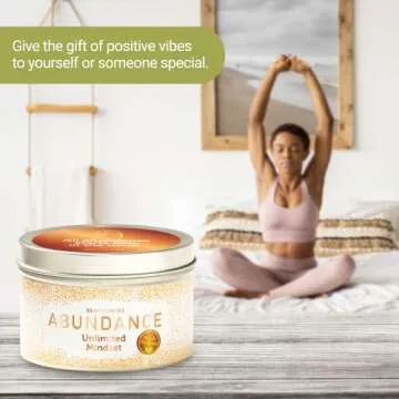 Magnificent 101 Long Lasting Abundance Smudge Candle | 6 Oz - 35 Hour Burn Time | Soy Wax Candle with Lemon, Rosemary & Sandalwood for House Energy Cleansing & Manifestation