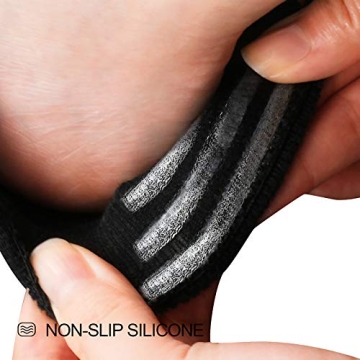 wernies No Show Socks, Women Short Black Low Thin Non Slip Invisible Loafer Ankle Low Cut Socks