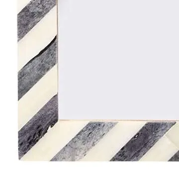 Handicrafts Home 5x7 Chevron Pattern Inspired Picture Frame - 5x7 Frames for Wall Hanging & Desk Decor, Vintage Decor, Living Room & Office Decor - Picture Frame for Photos, Nursery Decor Gifts, Grey