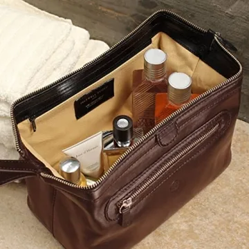 Maxwell Scott Leather Dopp Kit - Elevate Your Travel Gear