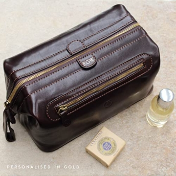 Maxwell Scott Leather Dopp Kit - Elevate Your Travel Gear