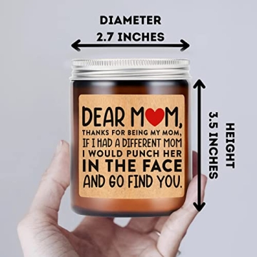 Gifts for Mom from Daughter,Son - Mom Birthday Gifts - Birthday Gifts for Mom - Mothers Day Gifts for Mom, Mom Gifts for Step Mom,Mother in Law,Elderly Mom - Soy Wax Candles (Soy Wax, Dear Mom)