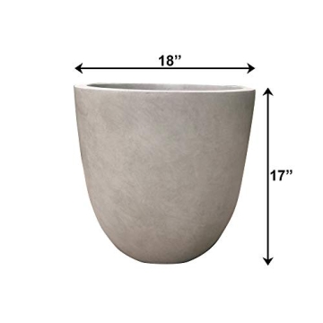 Kante 18 Inch Concrete Planter for Indoor Outdoor Spaces
