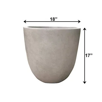 Kante 18 Inch Concrete Planter for Indoor Outdoor Spaces