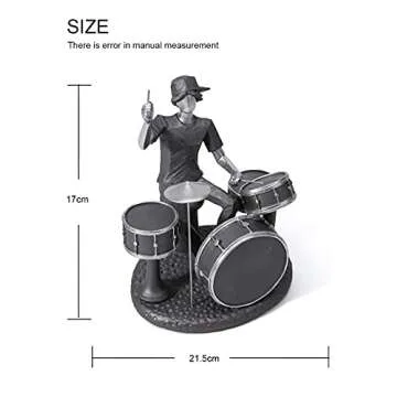 NENBOLEC Music Decor Musical Statue Modern Gifts Polyresin Grey Sculpture 8.1inch
