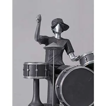 NENBOLEC Music Decor Musical Statue Modern Gifts Polyresin Grey Sculpture 8.1inch
