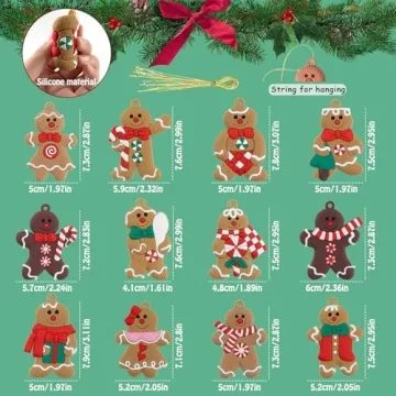 Gingerbread Ornaments Assorted Set for Christmas Tree