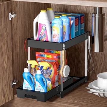 Under Sink Organizer with Sliding Drawers for Kitchen or Bathroom