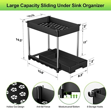 Under Sink Organizer with Sliding Drawers for Kitchen or Bathroom