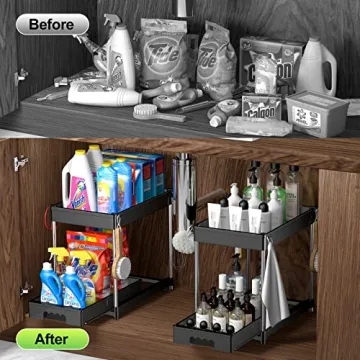 Under Sink Organizer with Sliding Drawers for Kitchen or Bathroom