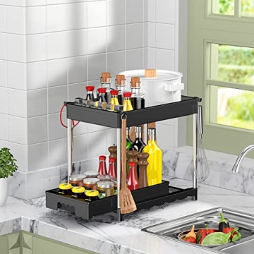 Under Sink Organizer with Sliding Drawers for Kitchen or Bathroom