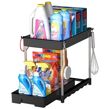 Under Sink Organizer with Sliding Drawers for Kitchen or Bathroom