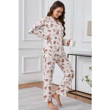LUBOT Christmas Pajamas Soft 100% Cotton Sleepwear Set